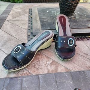 Stylish, Croft and Barrow, black sandals, size 7.5.